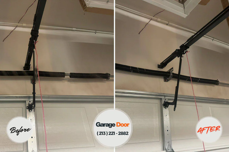 Before and after: garage door repair Sunrise Manor, NV